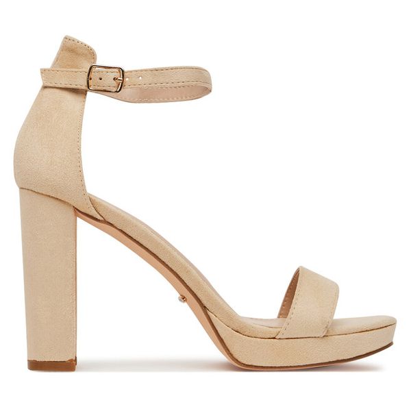 Sandały DeeZee. Brązowe sandały DeeZee, bez wzorów, bez obcasa, na słupku, bez zapięcia. Za 139,99 zł.