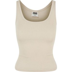 Tank Top Damski Prążkowana Ekologiczny Basic 2pak. Brązowe topy Urban Classics, xl, bez wzorów, prążkowane, sportowe, bez kołnierzyka, bez ramiączek. Za 95,99 zł.
