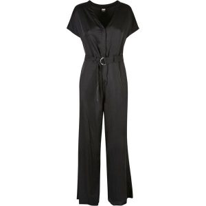 Kombinezon z paskiem dla kobiet Urban Classics Satin. Czarne kombinezony Urban Classics, m, bez wzorów, z elastanu, eleganckie, bez kołnierzyka, bez ramiączek, krótkie. Za 270,55 zł.