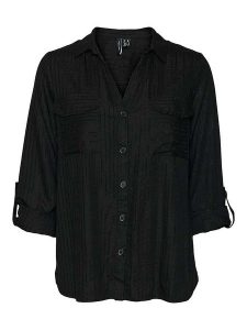 Vero Moda Bluzka w kolorze czarnym rozmiar: XL. Czarne bluzki Vero Moda, xl, bez wzorów, bez kołnierzyka, bez ramiączek. Za 112,45 zł.