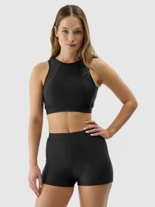 4F Góra od bikini damska - czarna L. Czarne bikini 4f, bez wzorów, z elastanu. Za 99,99 zł.