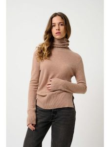 AUTHENTIC CASHMERE Kaszmirowy golf "Fornet" w kolorze jasnobrązowym rozmiar: M. Brązowe golfy AUTHENTIC CASHMERE, bez wzorów, z kaszmiru. Za 391,99 zł.