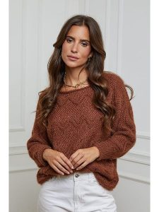 L'armoire de Suzette Sweter w kolorze brązowym rozmiar: 34/36. Brązowe swetry oversize L'armoire de Suzette, l, bez wzorów, ze splotem, bez ramiączek. Za 100,28 zł.