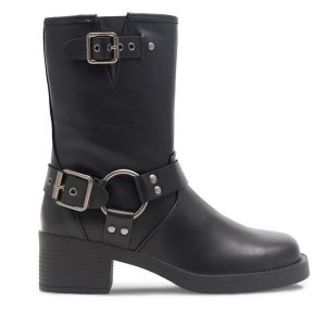 Botki Jenny Fairy. Czarne botki Jenny Fairy, bez wzorów, bez obcasa, na słupku, bez zapięcia. Za 107,99 zł.