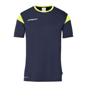 Koszulka Uhlsport Squad 27. Niebieskie bluzki Uhlsport, bez wzorów, z dżerseju, sportowe, bez kołnierzyka, bez ramiączek. Za 122,50 zł.
