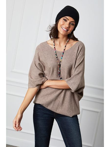 Joséfine Sweter "Dalor" w kolorze szarobrązowym rozmiar: L. Brązowe swetry oversize Joséfine, l, bez wzorów, z kaszmiru, bez ramiączek. Za 218,05 zł.