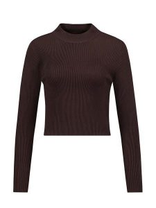Stitch & Soul Koszulka w kolorze ciemnobrązowym rozmiar: XL. Brązowe bluzki Stitch & Soul, xl, bez wzorów, ze splotem, bez kołnierzyka, bez ramiączek. Za 118,28 zł.