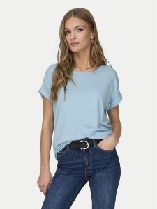 ONLY T-Shirt Moster 15106662 Błękitny Regular Fit. Niebieskie t-shirty ONLY, xs, bez wzorów, z wiskozy, bez kołnierzyka, bez ramiączek. Za 89,99 zł.