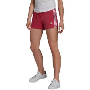 Spodenki damskie adidas Essentials Slim Short. Czerwone szorty ADIDAS, bez wzorów, z bawełny, sportowe. Za 94,99 zł.