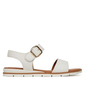 Sandały Tamaris. Białe sandały Tamaris, bez wzorów, bez obcasa, na płaskiej podeszwie, bez zapięcia. Za 299,99 zł.