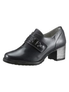 Heine Skórzane czółenka w kolorze czarnym rozmiar: 37. Czarne czółenka Heine, bez wzorów, ze skóry, bez obcasa, bez zapięcia. Za 114,44 zł.