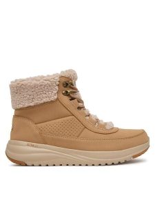 Skechers Trapery On-The-Go Stellar - Alpine Adventure 144756 Beżowy. Brązowe buty zimowe Skechers, ze skóry, bez obcasa, bez zapięcia. Za 429,99 zł.