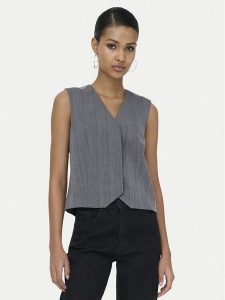 ONLY Kamizelka garniturowa Jackie 15364317 Szary Regular Fit. Szare kamizelki ONLY, bez wzorów, z syntetyku, bez kołnierzyka, bez ramiączek, bez kaptura. Za 159,99 zł.