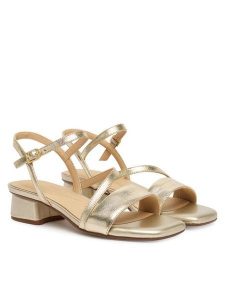 Clarks Sandały Serina35 Strap 26186120 Złoty. Żółte sandały Clarks, bez wzorów, ze skóry, bez obcasa, na słupku, bez zapięcia. Za 389,99 zł.