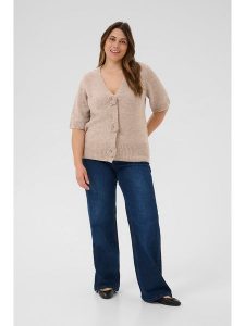 KAFFE curve Kardigan w kolorze beżowym rozmiar: S. Brązowe kardigany KAFFE curve. Za 217,99 zł.