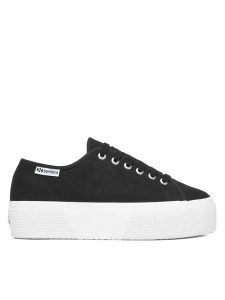 Superga Tenisówki 3790 Platform S3134MW Czarny. Czarne trampki Superga, bez wzorów, z materiału, bez zapięcia. Za 299,99 zł.