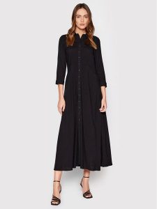 YAS Sukienka koszulowa Savanna 26022663 Czarny Regular Fit. Czarne kombinezony YAS, xs, bez wzorów, z wiskozy, bez kołnierzyka, bez ramiączek. Za 219,99 zł.