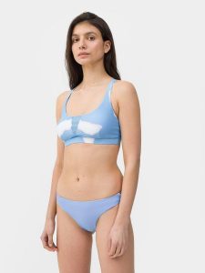 4F Góra od bikini z materiałów z recyklingu damska S. Niebieskie bikini 4f, bez wzorów, z materiału. W wyprzedaży za 19,99 zł.