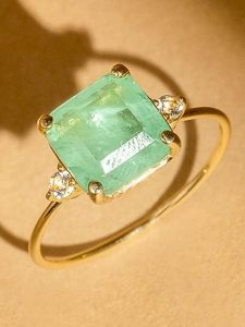 OR ÉCLAT Złoty pierścionek "Espoir" z kwarcem i topazem rozmiar: 60. Zielone pierścionki OR ÉCLAT, z kwarcem, złote. Za 1 130,99 zł.