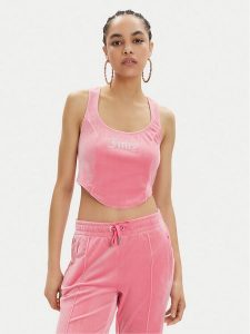 Juicy Couture Top Camina JCWCT23305 Różowy Slim Fit. Czerwone topy Juicy Couture, l, bez wzorów, z syntetyku, bez kołnierzyka, bez ramiączek. Za 109,99 zł.
