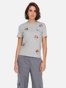 ONLY T-Shirt Kita 15331069 Szary Regular Fit. Szare t-shirty ONLY, xs, bez wzorów, z bawełny, bez kołnierzyka, bez ramiączek. Za 79,99 zł.