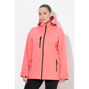 Damskie Kurtka softshell HYPRAR hydrofobowa stretch odblask. Brązowe kurtki Ulla Popken, plus size, bez wzorów, z elastanu, bez kaptura. Za 479,99 zł.