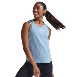 Damski tank top 2XU Motion. Białe topy 2XU, bez wzorów, sportowe, bez kołnierzyka, bez ramiączek. W wyprzedaży za 115,00 zł.