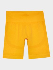 4F Szorty sportowe w kolorze żółtym rozmiar: M/L. Żółte spodenki sportowe 4f, l, bez wzorów, z materiału, outdoorowe. Za 41,69 zł.