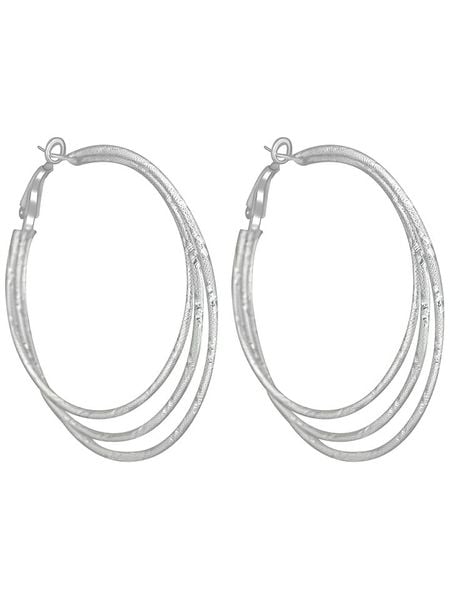 MENTHE À L'O Posrebrzane kolczyki-kreole rozmiar: onesize. Szare kolczyki MENTHE À L'O, posrebrzane. Za 95,92 zł.