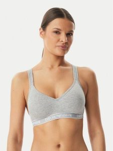 Emporio Armani Underwear Biustonosz sportowy EW000447 AF19026 O8002 Szary. Szare biustonosze sportowe Emporio Armani Underwear, bez wzorów, z bawełny. Za 279,99 zł.