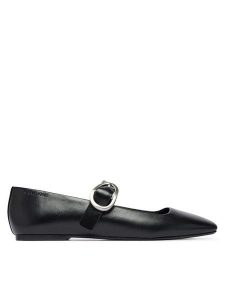 Calvin Klein Baleriny HW0HW03037 Czarny. Czarne balerinki Calvin Klein, bez wzorów, ze skóry, bez obcasa, bez zapięcia. Za 489,99 zł.