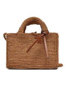 Manebi Torebka Handcrafted Raffia Sunset Bag Mini V 2.2 CO Beżowy. Brązowe torebki klasyczne Manebi, bez wzorów, z materiału, bez dodatków. Za 519,99 zł.