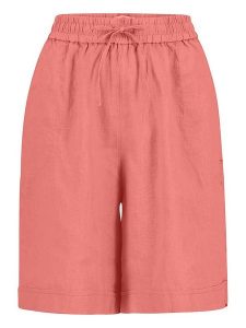 FYNCH-HATTON Lniane bermudy w kolorze koralowym rozmiar: 42. Czerwone szorty FYNCH-HATTON, bez wzorów, ze lnu, z podwyższonym stanem. Za 108,99 zł.