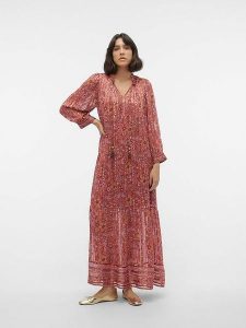 Vero Moda Sukienka w kolorze czerwono-pomarańczowym rozmiar: M. Czerwone sukienki Vero Moda, m, bez wzorów, bez kołnierzyka, bez ramiączek, maxi. Za 118,84 zł.