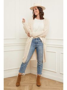 Curvy Lady Kardigan w kolorze kremowym rozmiar: 40/42. Brązowe kardigany Curvy Lady. Za 199,45 zł.