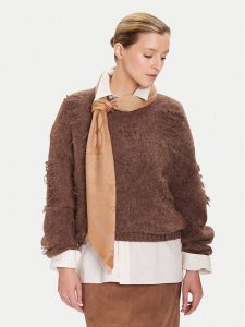 PINKO Chusta 106017 A2ZH Beżowy. Brązowe rękawiczki Pinko, bez wzorów, z materiału. Za 749,99 zł.