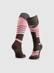 4F Skarpety narciarskie damskie - brązowe 35-38. Brązowe skarpetki 4f, bez wzorów. Za 79,99 zł.