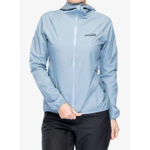 Kurtka przeciwdeszczowa damska Inov-8 Stormshell FZ V2. Niebieskie kurtki Inov-8, bez wzorów, bez kaptura. Za 461,99 zł.