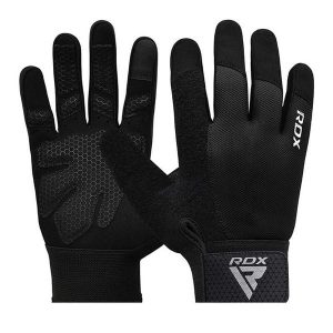 Rękawiczki RDX W1F Full Finger. Czarne rękawiczki RDX SPORTS, bez wzorów. Za 89,99 zł.