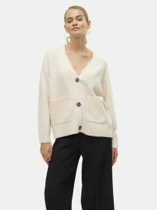 Vero Moda Kardigan Boom 10320457 Beżowy Loose Fit. Brązowe kardigany Vero Moda, z syntetyku. Za 199,99 zł.