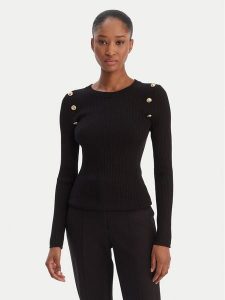 Guess Sweter W6RR58 Z2YK2 Czarny Regular Fit. Czarne swetry klasyczne Guess, xl, z wiskozy, bez kołnierzyka. Za 399,99 zł.