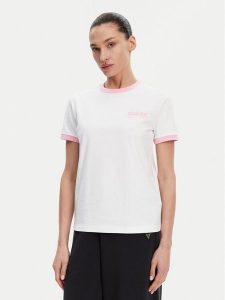 Guess T-Shirt V5GI11 I3Z14 Biały Regular Fit. Białe t-shirty Guess, xl, z aplikacjami, z bawełny, bez kołnierzyka, bez ramiączek. Za 89,99 zł.
