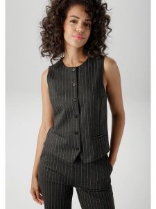 Aniston Kamizelka w kolorze czarnym rozmiar: 38. Czarne kamizelki Aniston, bez wzorów, bez kołnierzyka, bez ramiączek, bez kaptura. Za 76,45 zł.