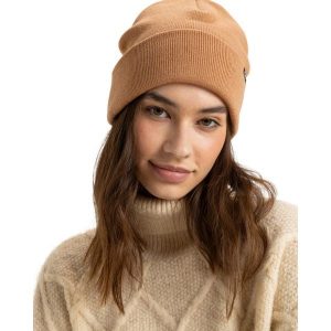Czapka z mankietem dla Kobiety TROPICAL SNOW Brązowy. Brązowe czapki Roxy, bez wzorów, z dzianiny, sportowe. Za 89,00 zł.