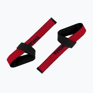 Paski do podnoszenia ciężarów THORN FIT Lifting Straps Anti-Slip red. Czerwone paski THORN FIT, bez wzorów, sportowe. Za 52,99 zł.