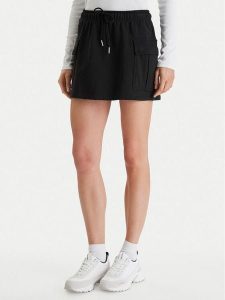 Calvin Klein Jeans Spódnica mini Monogram LV047B268G Czarny Regular Fit. Czarne spódnice Calvin Klein Jeans, m, bez wzorów, z bawełny, mini. Za 289,99 zł.