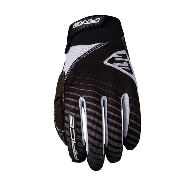 Rękawice RACE - CZARNO-BIAŁE - XXXL/13. Białe rękawiczki FIVE GLOVES, bez wzorów. Za 117,00 zł.