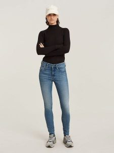 G-Star Dżinsy - Skinny fit - w kolorze niebieskim rozmiar: W27/L32. Niebieskie jeansy G-Star, z aplikacjami. Za 263,53 zł.