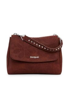 Desigual Torebka 25SAXPA8 Brązowy. Brązowe torebki klasyczne Desigual, bez wzorów, ze skóry, bez dodatków. Za 169,99 zł.