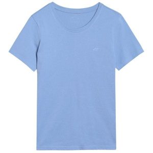 Koszulka Damska F2356. Niebieskie bluzki 4f, bez wzorów, sportowe, bez kołnierzyka, bez ramiączek. Za 78,99 zł.